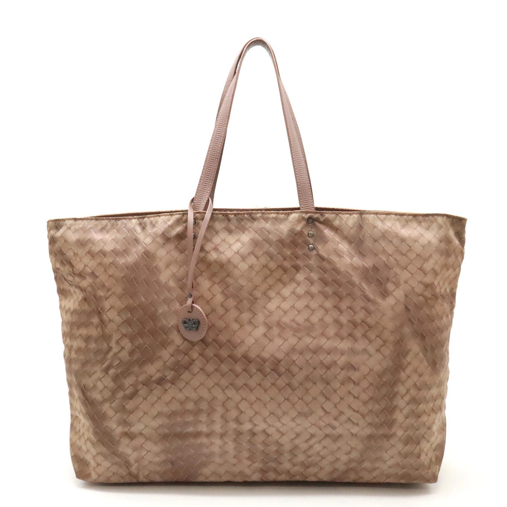 BOTTEGA VENETA Intreccio Illusion Tote Bag Shoulder Leather Dusty Pink Charm